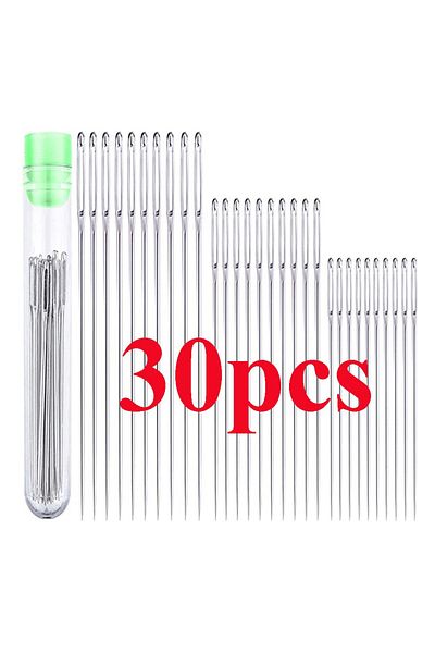 Choice 30pcs 30pcs 5 Sizes Large Eye Sewing Needles Cross Stitch Knitting Needle Handmade Leather Embroider