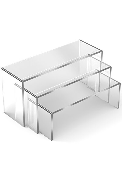 Choice 6 قطع شفافة 9/3 قطع حامل عرض أكريليك شفاف حقيبة مستحضرات تجميل عرض مجو...