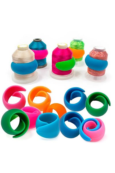 Choice Mixed Color 24pcs Threaded Spool Hugger Bobbin Gripper Sewing And Sewing Bobbin Clamp Kit