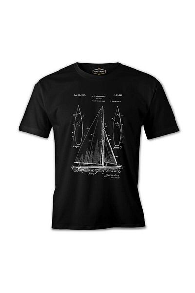 Lord T-Shirt Yacht Club - Sail Boat Black Men's T-shirt