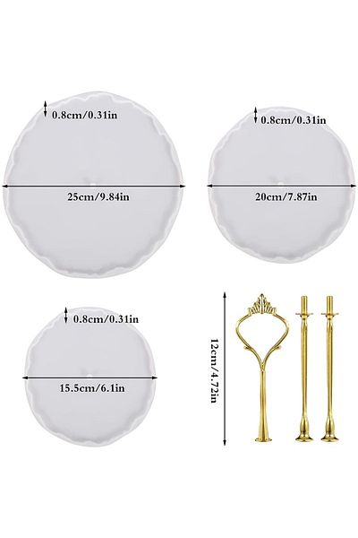Choice Round Thick Cake Stand Molds For Resin, Epoxy Resin Tiered Tray Mold, Geode Resin Silicone Casting M