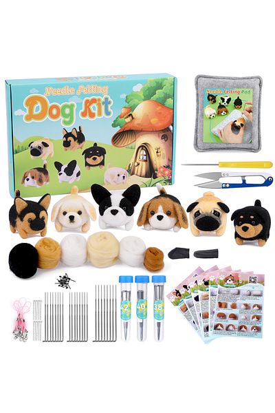 Choice Kraball Dog Wool Felting Non-finished Cute Animal Material Package For Doll Toy Handmade Diy Craf...