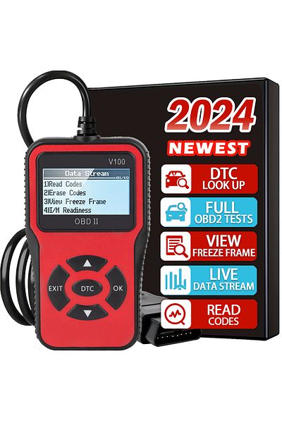 Choice Red Car Obd2 Scanner Diagnostic Tool Code Reader, Car Voltage Tester Engine Fault Code Scanner, Char