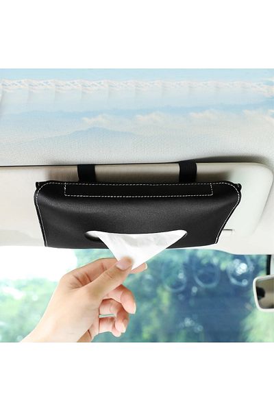 Choice Black Car Cartoon Tissue Box Hanging Sun Visor Sunroof Drawer Box Creative Car With Tissue Box