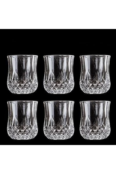 Choice <50ml 6pcs 6pcs Whiskey Glass Cup Rum Liqueur Mini Shot Glass Creative Diamond Shaped Vintage Relief