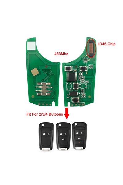 YIQIXIN 2 3 4 Buttons 433mhz 315/433mhz Id46 Chip Remote Car Key Circuit Board For Chevrolet Cruze S