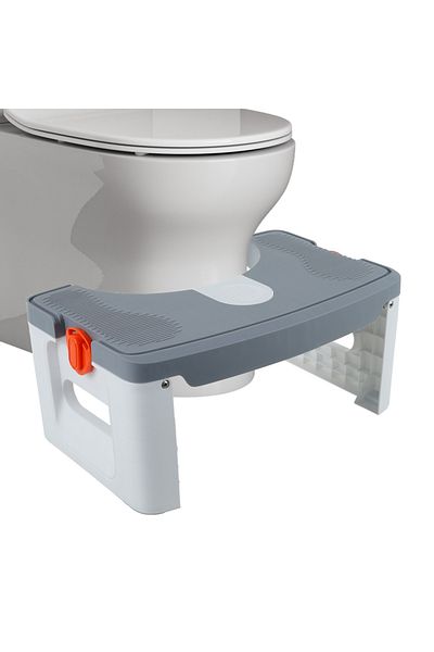 Choice Grey Toilet Poop Stool Foldable Portable Nonslip Bathroom Squat Stool Poop Potty Washroom Squatting