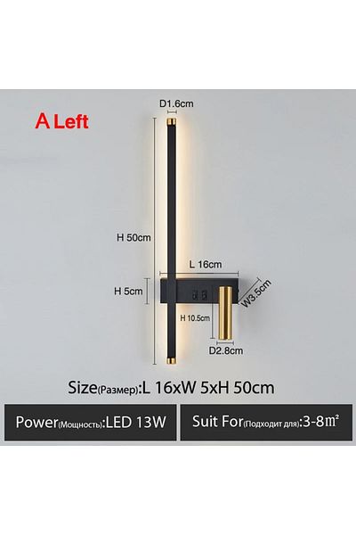 Choice Warm White (2700-3500K) A-left Nordic Wall Lamps Modern Led Lights For Room Home Decoration Interior