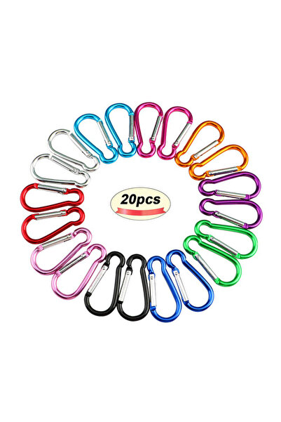 Choice 20 قطعة من حلقات تعليق سلسلة مفاتيح، مصنوعة من سبائك الألومنيوم على شك...