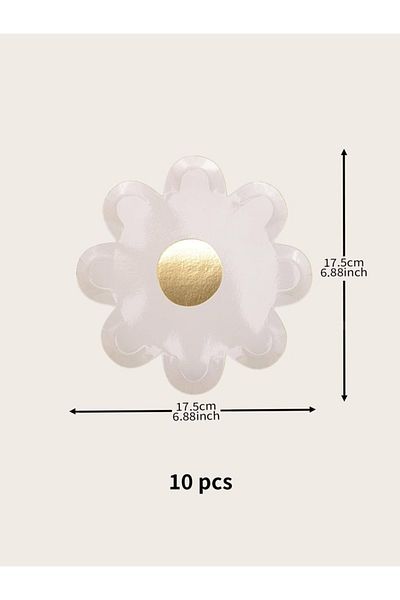 Choice 10 قطع من أدوات المائدة ذات الاستخدام الواحد من Daisy باللون الأبيض، أطباق كعك للأطفال وحفلات أعياد الميلاد وحفلات استقبال المولود وحفلات الزفاف