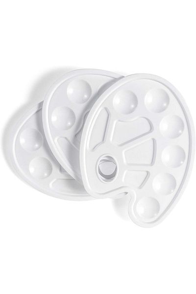 Choice 3pcs Oval 3/8/10 Pack Oval Paint Tray Palettes With Thumb Hole,plastic Paint Pallets For Student To