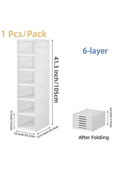 Choice 1pc Foldable Shoes Box Dustproof Thickening Footwear Organizer Cabinet Transparent Stackable Inst...
