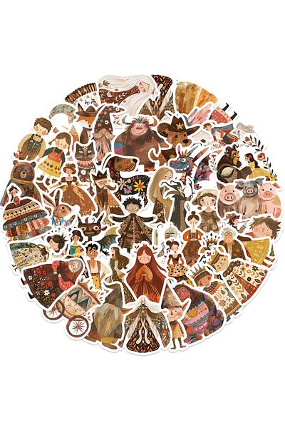 Choice 50pcs 50pcs Cute Fairy Tale Character Stickers Creative Decoration For Mobile Phone Laptop Computer