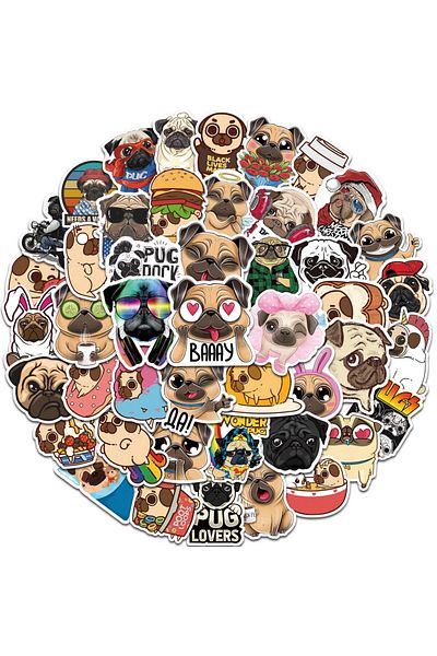 Choice 50pcs Pug 50pcs Funny Animal Dog Pug Stickers Kawaii Stationery Scrapbooking Phone Laptop Guitar Gra