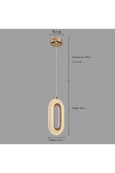 ludengchaoshi Warm Light 1 Head-gold Modern Bedside Pendant Light, Long Line Living Room Background Wall Light, St