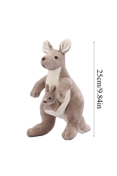 Choice Gray Kangaroo Plush Toy Kangaroo Mother With Baby Cute Appease Doll Creative Mother-child Cute Doll