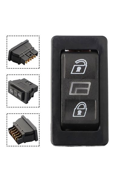 Choice 1pc 12V 20A 3 In1 Universal Car 5pins DPDT Power Door Glass Switch Door Lock Control Plastic Blac...