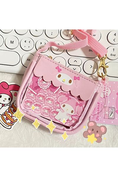 Choice B Cinnamoroll Kuromi Pompompurin Sanrio My Melody Cartoon Cute Mini Pouch Pendant Pain Bag Anime Pl.