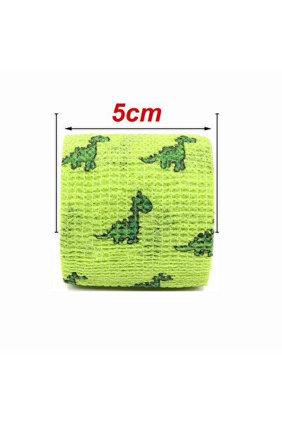 Choice 1/6/10 pcs Green Dinosaur Printed Self Adhesive Elastic Bandage 5cm Width Wrap Tape for DIY Tatto...