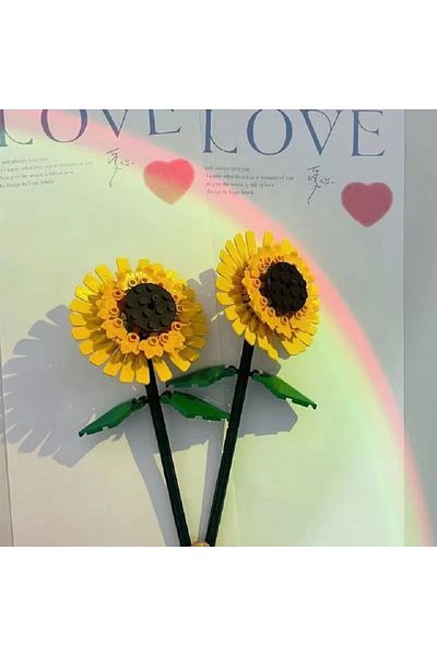 Choice Sunflower Blocks City Creative Plant Desktop Decoration Building Blocks Girls Toys Birthday Gifts...