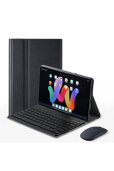 HUAIBX حافظة لوحة مفاتيح إسبانية سوداء اللون لجهاز Xiaomi Redmi Pad Se مقاس 11 بوصة، غطاء لوحة مفاتيح بلوتوث Redmi Pad Se