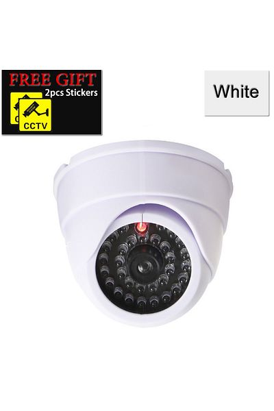 Choice White Creative Dome Dummy Camera Flashing Led Plastic Fake Conch Camera Aa Battery Simulation Cctv S