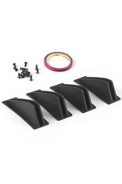 Choice Black 4pcs Universal Car Rear Bumper Lip Splitter Spoiler Anti-collision Body Bumper Astern Protecti