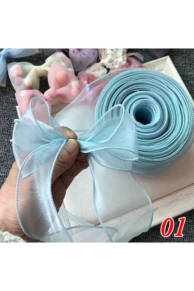 Choice M 01 5.5cmx5m Fishtail Yarn Bouquet Gift Packaging Material Ribbon Yarn Wave Sheer Chiffon Organza R