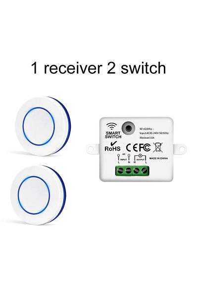Choice 1 Receiver 2 Switch Wireless Rf 433mhz Light Switch 10a 100-240v Relay Controller Diy Module Mini Ro