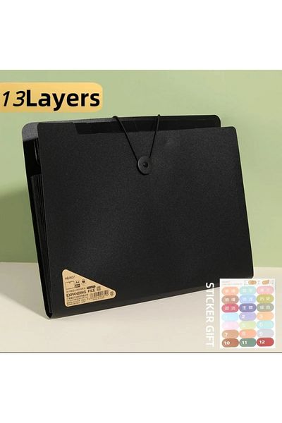 Choice Black-13layers 5/8/13 Layers A4 File Folder Storage Bag Test Paper Desktop Tool School Stationery Of