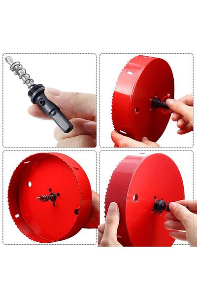 onmaiwei 152mm With Arbor 6 Inch Hole Saw For Wood Hss Bi-metal Hole Cutter 152mm For Timber Plasterboard Pla