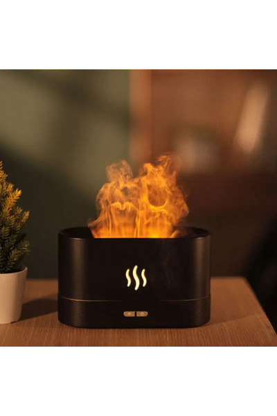 Choice مرطب هواء بالموجات فوق الصوتية بإضاءة LED سوداء مع مصباح زيت عطري ملون برائحة اللهب