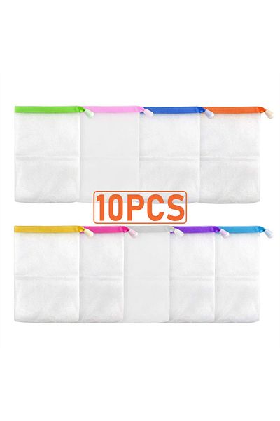 Choice Black 10pcs Hangable Soap Foaming Net Shower Bathroom Facial Cleanser Body Cleaning Soap Mesh Glove