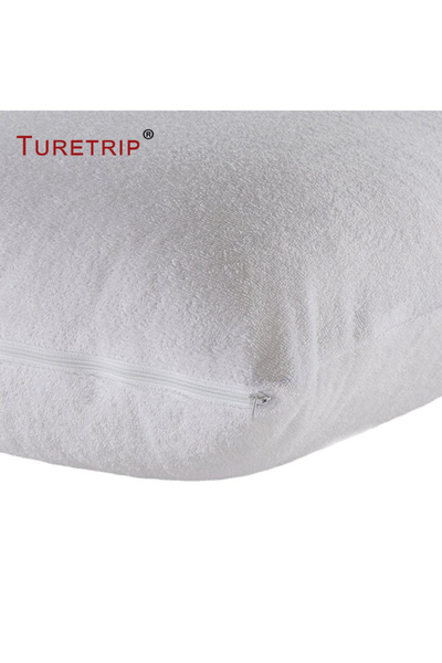 Choice 50x70cm White 1pc Waterproof Pillow Cover Cotton Terry Fabric Zipper P...
