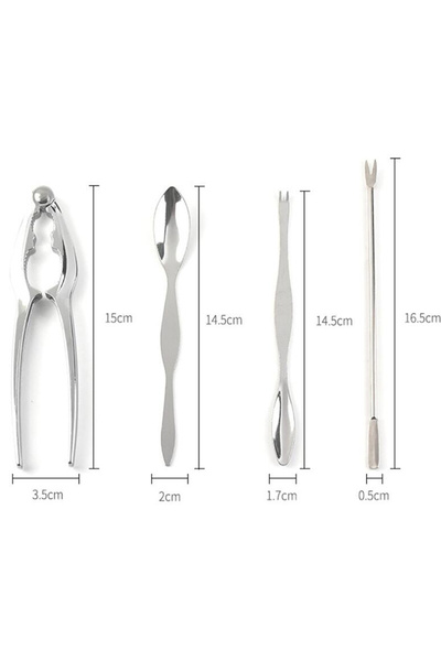 Choice مجموعة أدوات المأكولات البحرية المكونة من 4 قطع من السلطعون والروبيان والفواكه والشوكة والملاعق والجوز والجوز والكركند وأدوات تكسير السلطعون