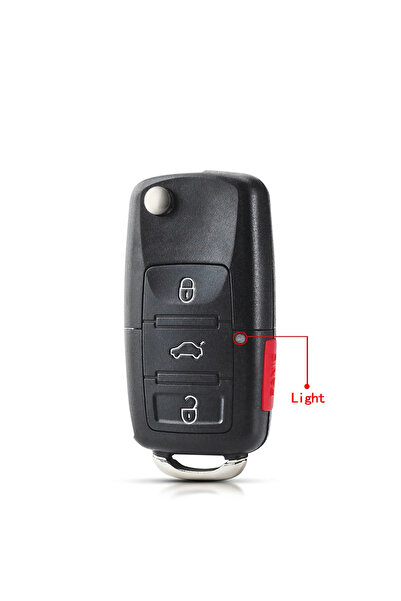 KEYYOU غطاء مفتاح السيارة القابل للطي موديل 1 لسيارات فولكس فاجن بولو، باسات ...