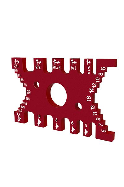 Wnew Red Metric/inch Dovetail Jig - Woodworking Tenon Gaps Gauge Measuring Card Aluminum Alloy Depth Gaug