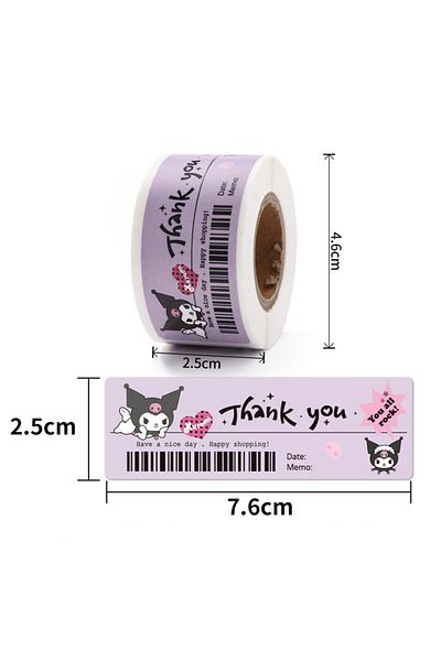 Choice Style1 120pcs/roll Cartoon Sanrio Stickers Kawaii Hello Kitty Kuromi My Melody Cartoon Thank You Sea