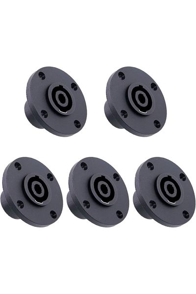 Choice Round Type 5 Pack 4 Pole Round Panel Mount Connector Twist Lock Speaker Compatible With Neutrik Spea