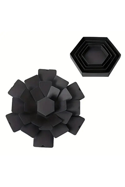 Choice صندوق هدايا مفاجئ سداسي الشكل G1195A باللون الأسود، ألبوم يدوي الصنع، ...