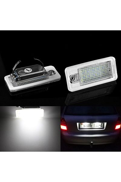 APMATAUTO قطعتان من مصابيح LED خالية من الأخطاء، مصابيح لوحة أرقام الترخيص LED Canbus لسيارة Audi A6 4f Rs6 C6 A4