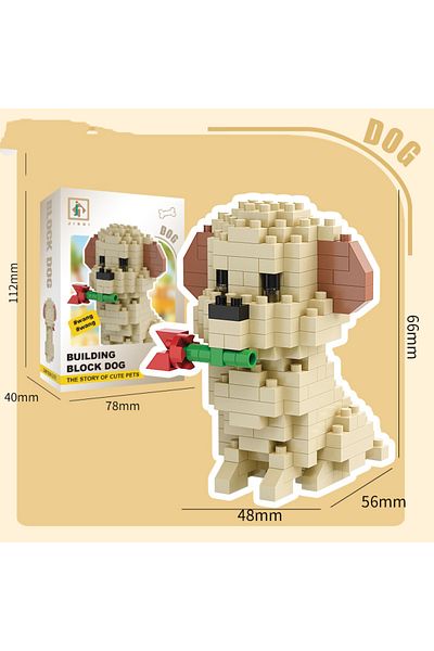 Choice No Box Jm-3094 New Pet Teddy Husky Dog And Cat Toy Small Particle Building Blocks Puzzle Assembled C