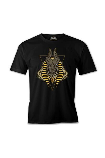 Lord T-Shirt تيشيرت رجالي باللون الأسود من الإله المصري أنوبيس