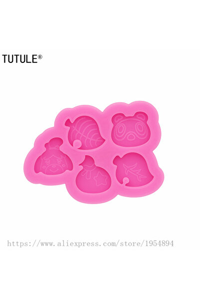 TUTULE قالب وردي لامع عالي الجودة على شكل ورقة شجرة، قالب كعكة شوكولاتة فوندا...