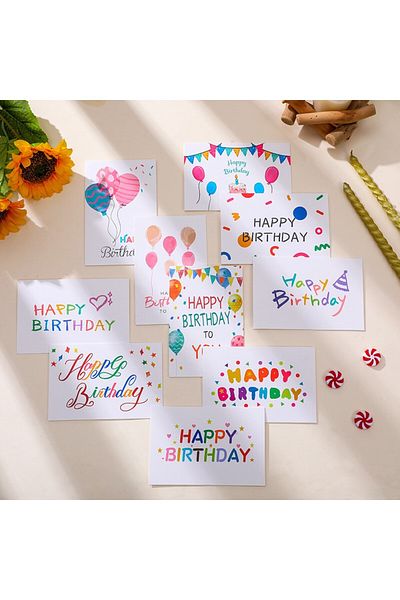 Choice 10pcs-607 10sets Happy Birthday Gift Cards Balloon Cartoon Assorted Greeting Card With Envelope And