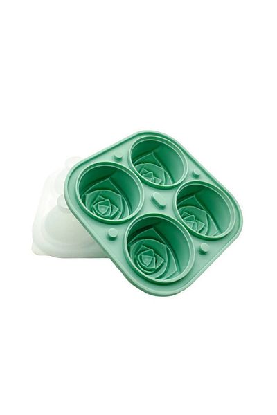 Choice Green New Rose Flower Ice Cube Mold Ice Tray Whiskey Ice Tray Food Grade Silicone Ice Maker Modeling