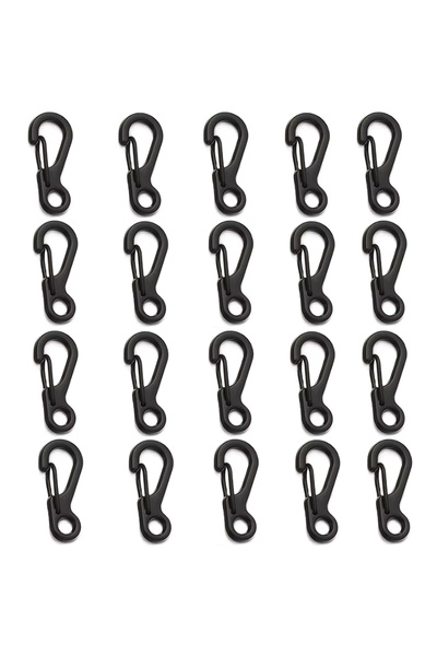 Choice أسود - مجموعة من 20 حلقة وصل صغيرة زنبركية من 20 قطعة للاستخدام الخارج...