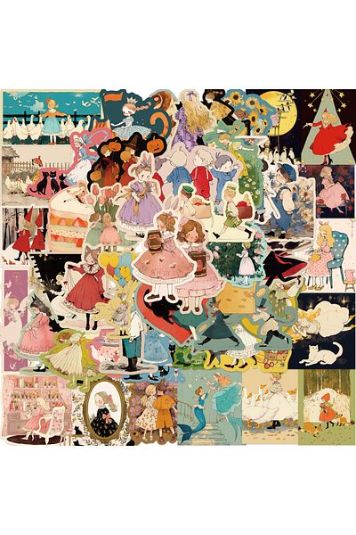 Choice 50pcs Cute Cartoon Fairy Tale Graffiti Stickers For Laptop Water Bottle Luggage Notebook Waterpro...