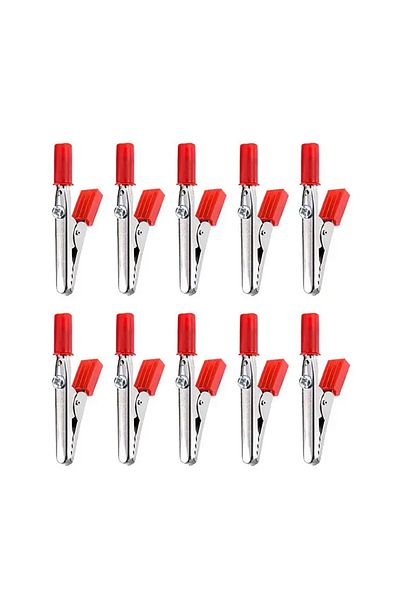 Choice Red 10pcs 10 Pieces Metal Alligator Clips Test Clips, Electronic Product Test Clips With Screws And