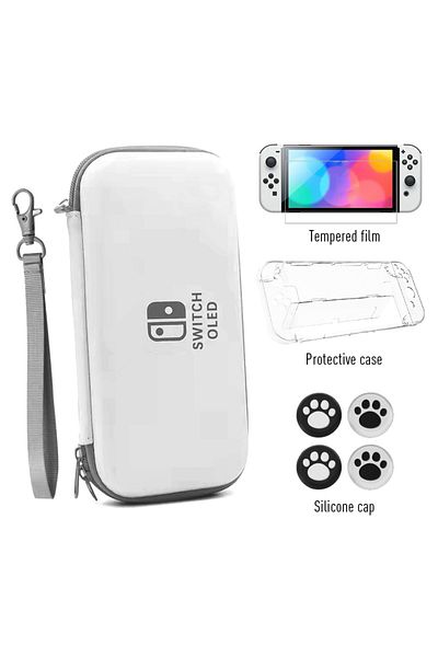 Choice Gray Data Frog Carrying Compatible-nintendo Switch Oled Storage Case Storage Bag Cover For Switch Ol